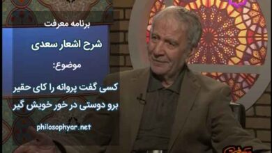 کسی گفت پروانه را کای حقیر / برو دوستی در خور خویش گیر