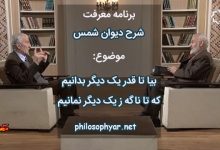 بیا تا قدر یک دیگر بدانیم / که تا ناگه ز یک دیگر نمانیم